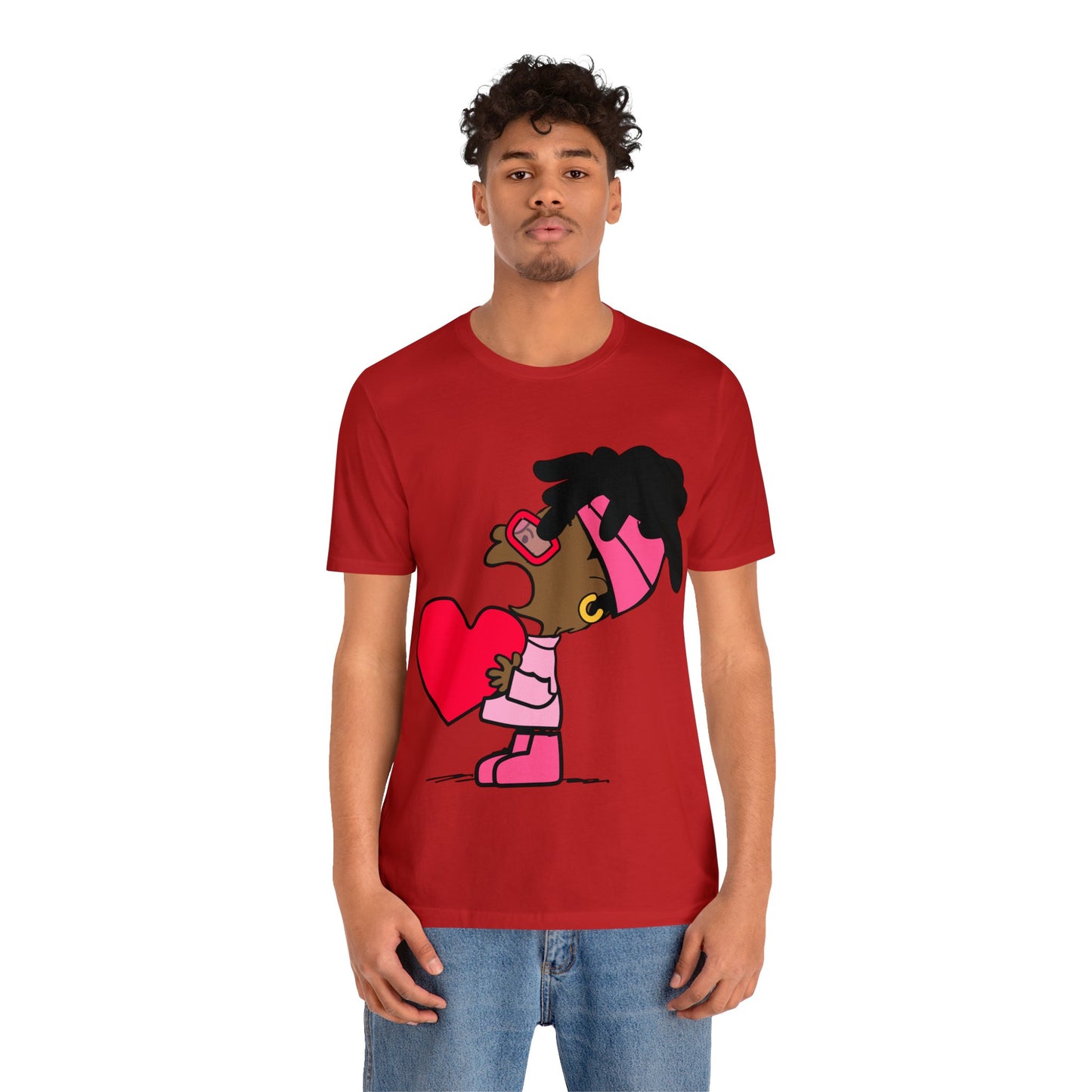 Black Charlie Brown Characters Valentine's Day Tee Shirt