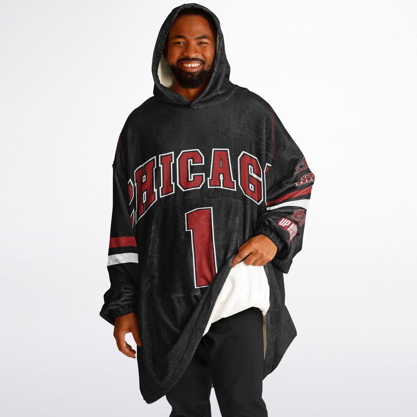 Chicago Hoodie Blanket Black copy