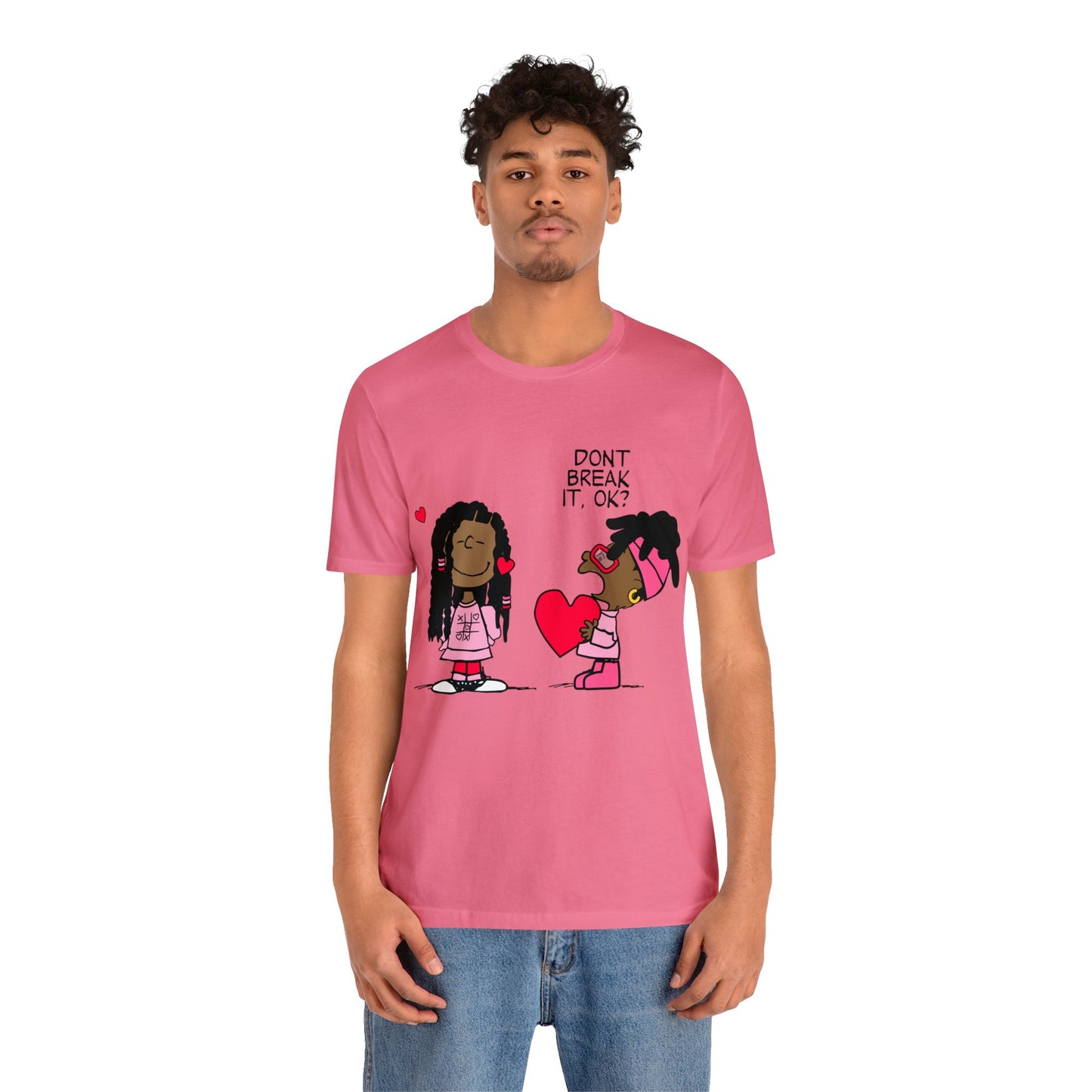 Black Charlie Brown Characters Valentine's Day Tee Shirt