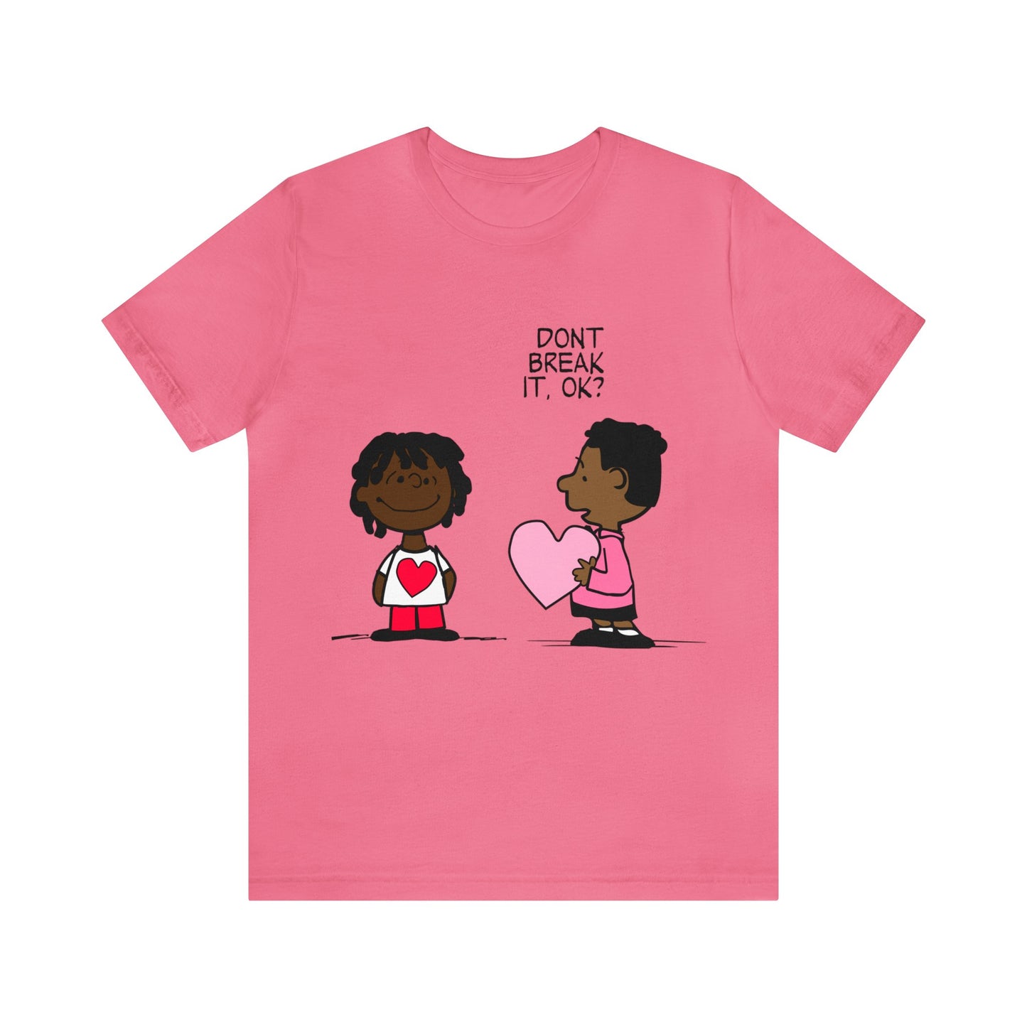 Black Charlie Brown Characters Valentine's Day Tee Shirt