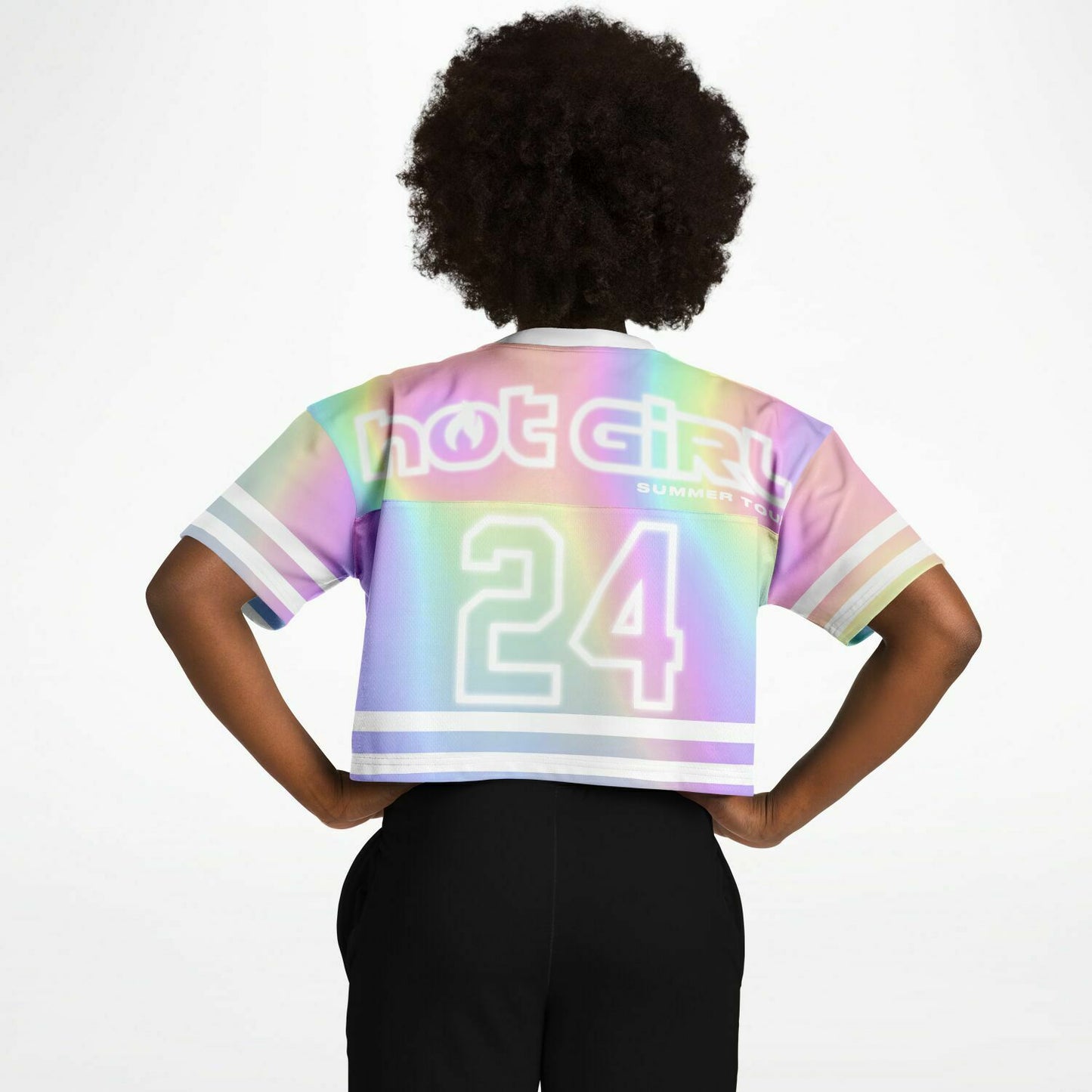 Hot Girl Summer Tour Cropped Football Jersey - AOP