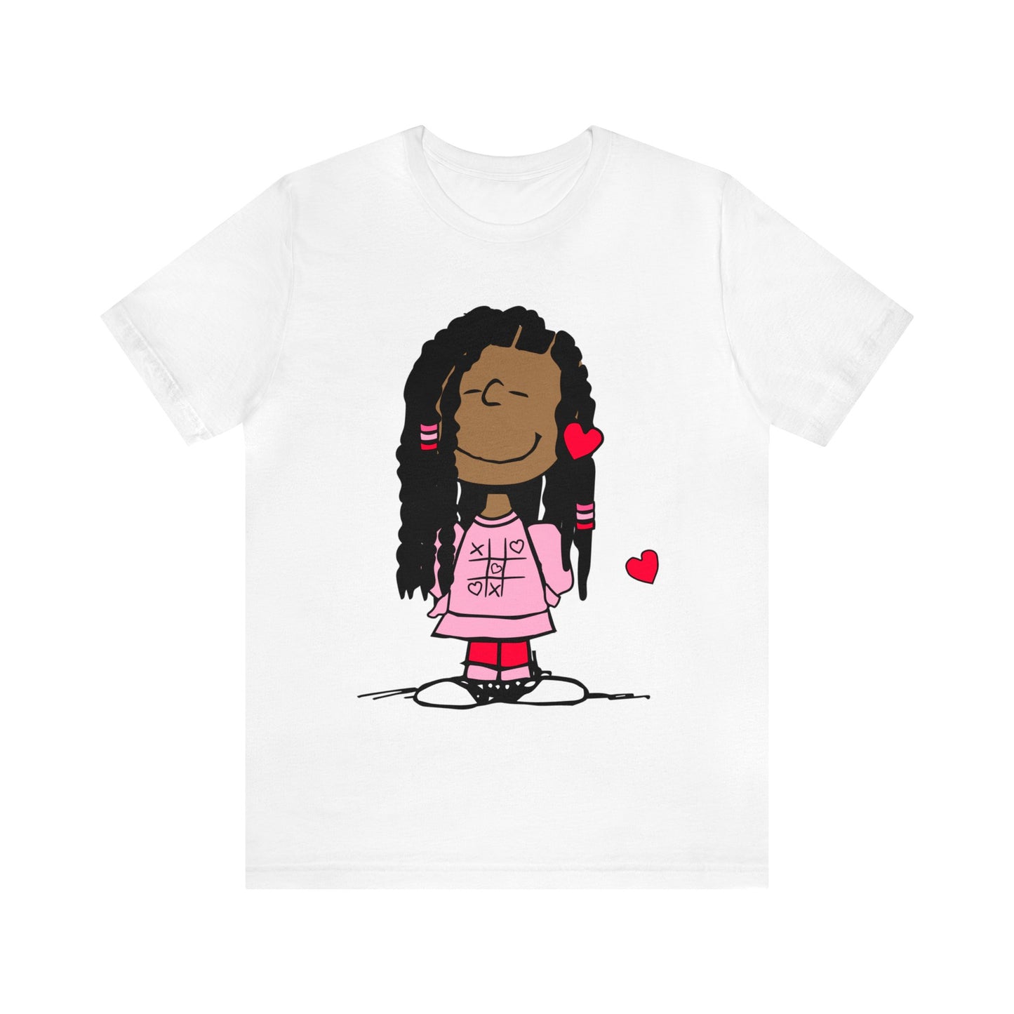 Black Charlie Brown Characters Valentine's Day Tee Shirt