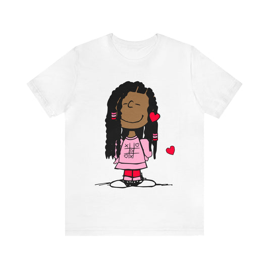 Black Charlie Brown Characters Valentine's Day Tee Shirt