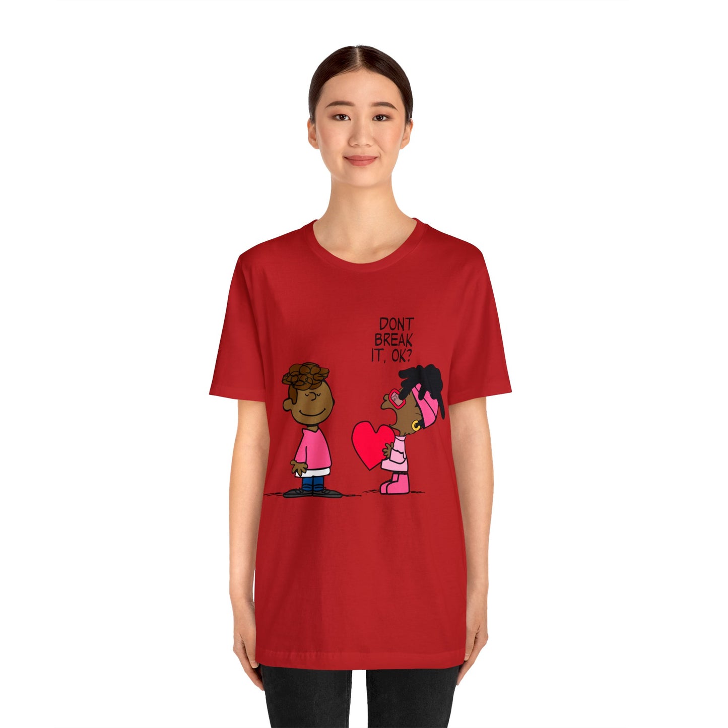 Black Charlie Brown Characters Valentine's Day Tee Shirt