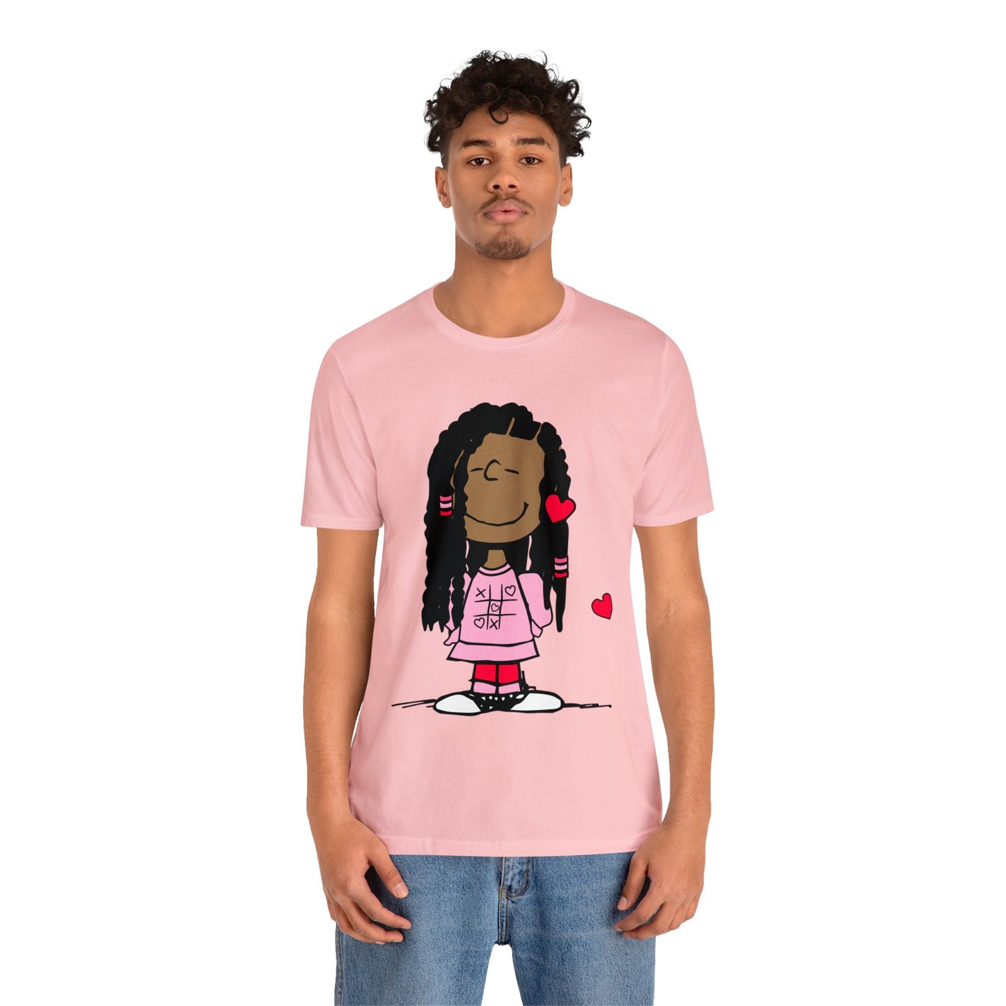 Black Charlie Brown Characters Valentine's Day Tee Shirt