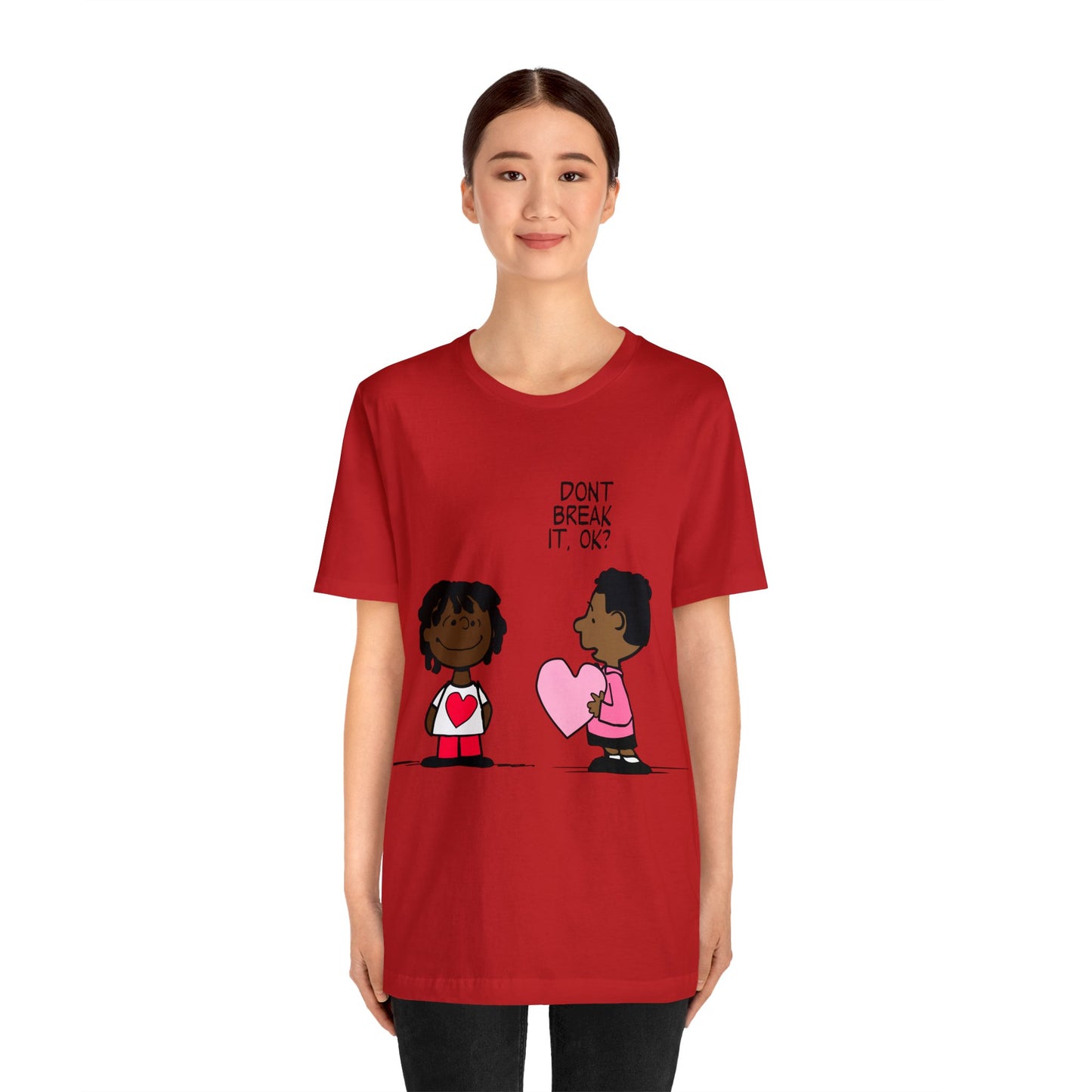 Black Charlie Brown Characters Valentine's Day Tee Shirt