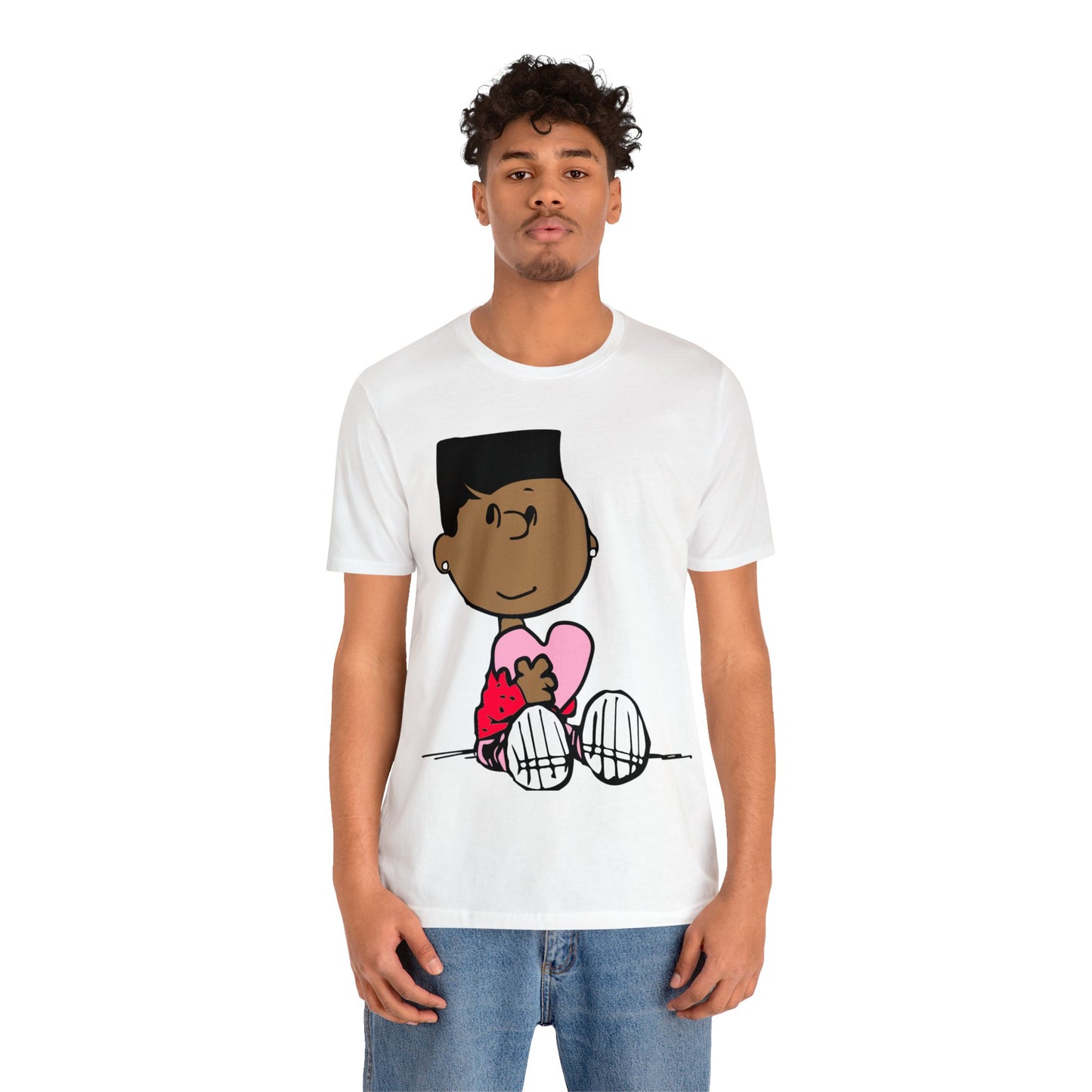 Black Charlie Brown Characters Valentine's Day Tee Shirt