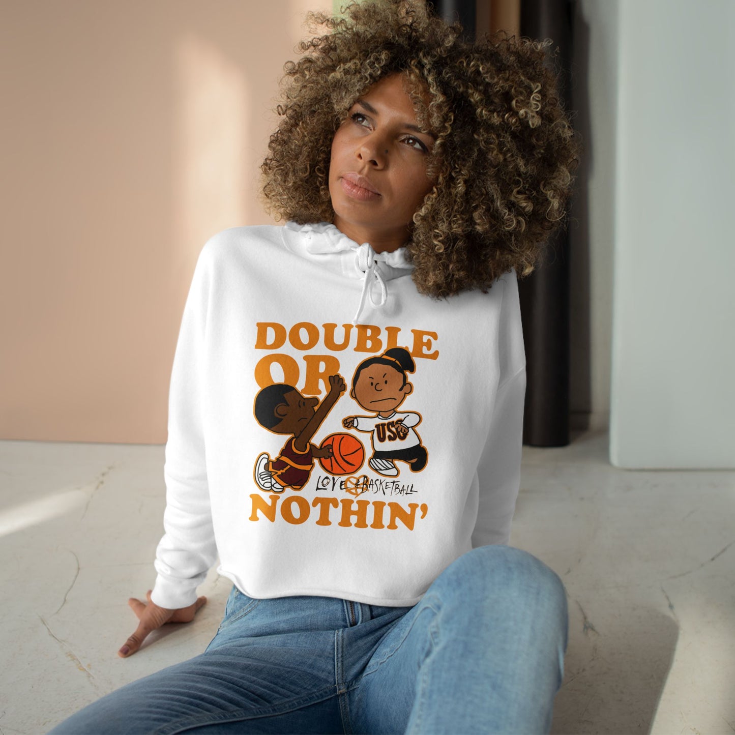 Keisha & The Gang | Black Charlie Brown |Love & Basketball Movie Cropped Hoodie