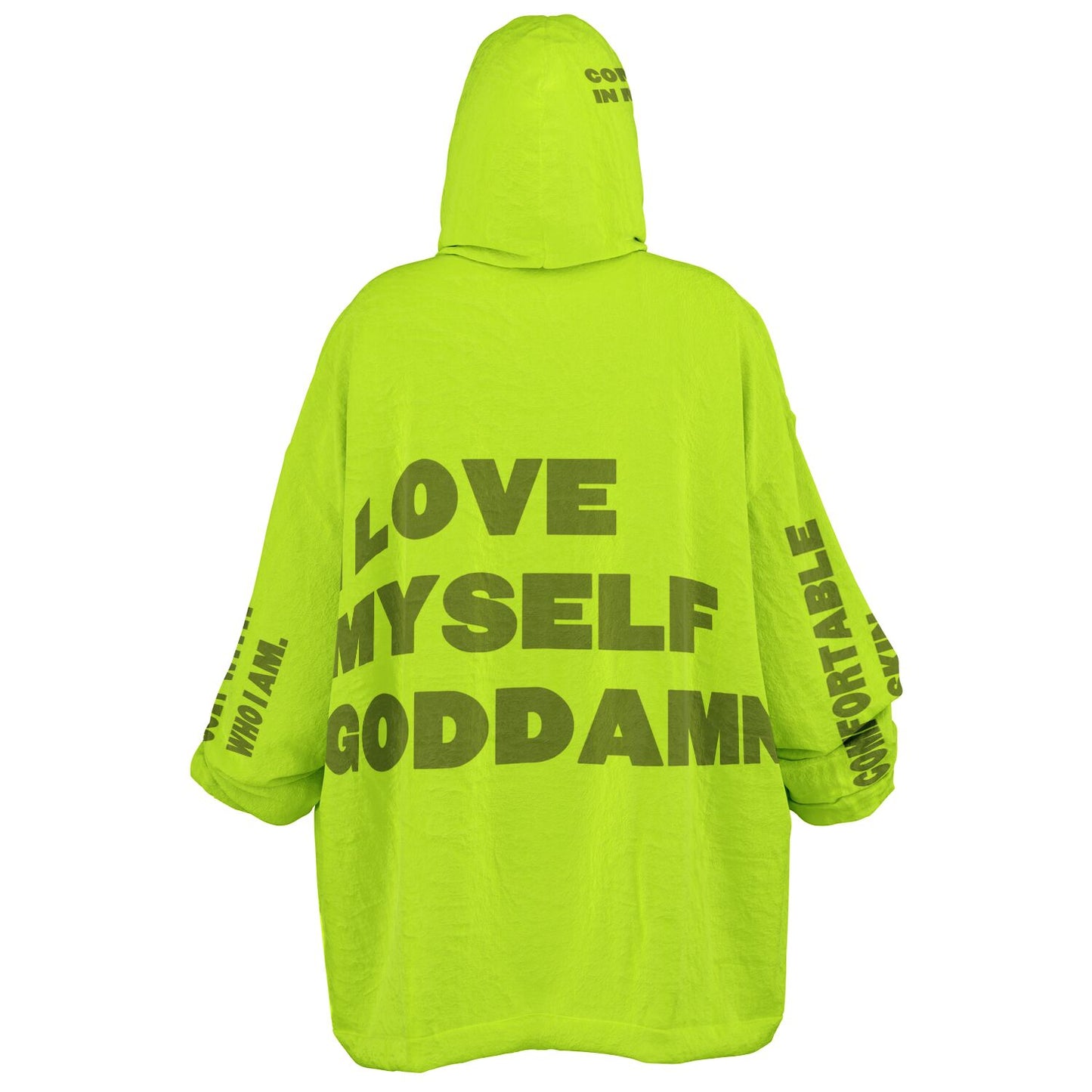 Cozy Lyrics Hoodie Blanket | Snug Hoodie Green