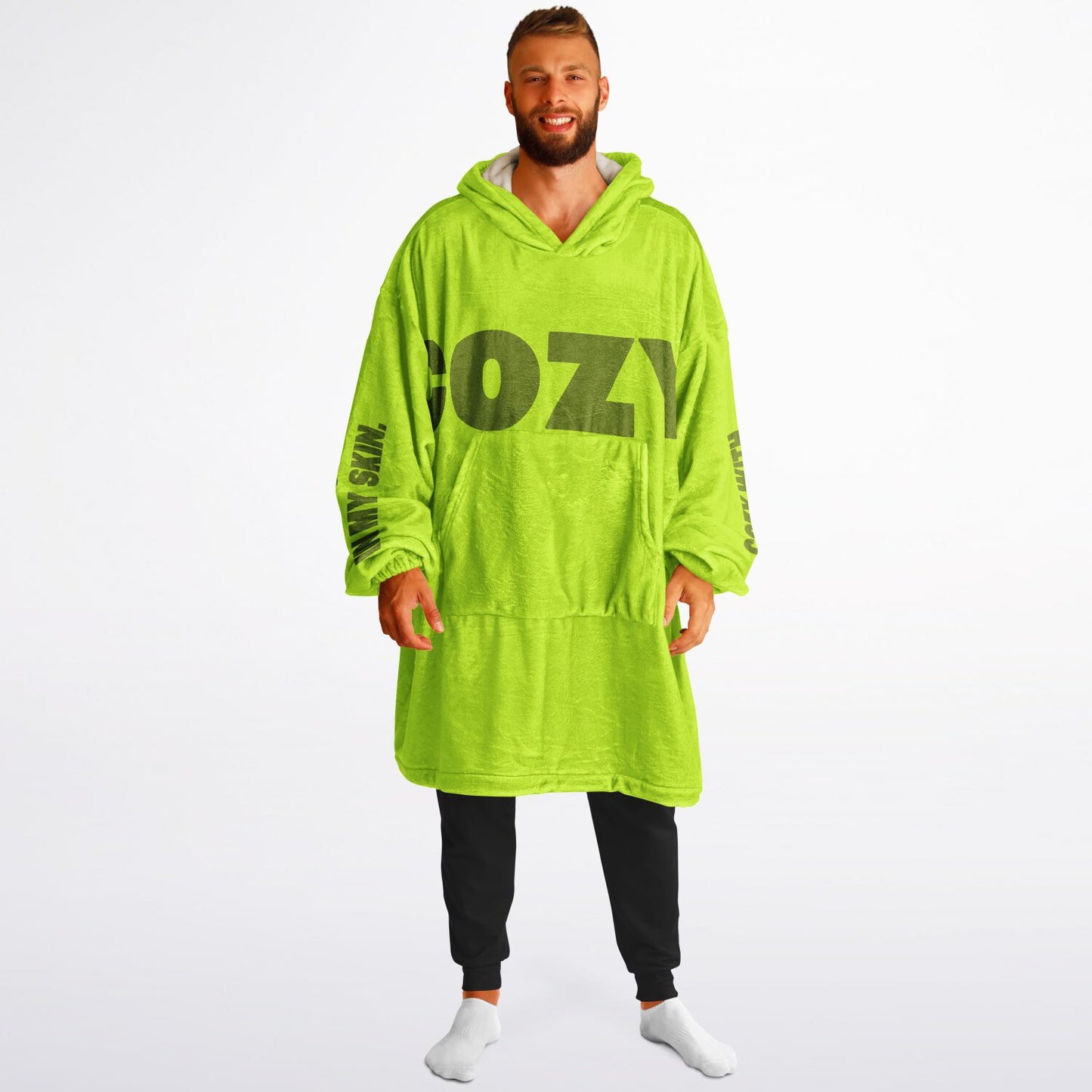 Cozy Lyrics Hoodie Blanket | Snug Hoodie Green