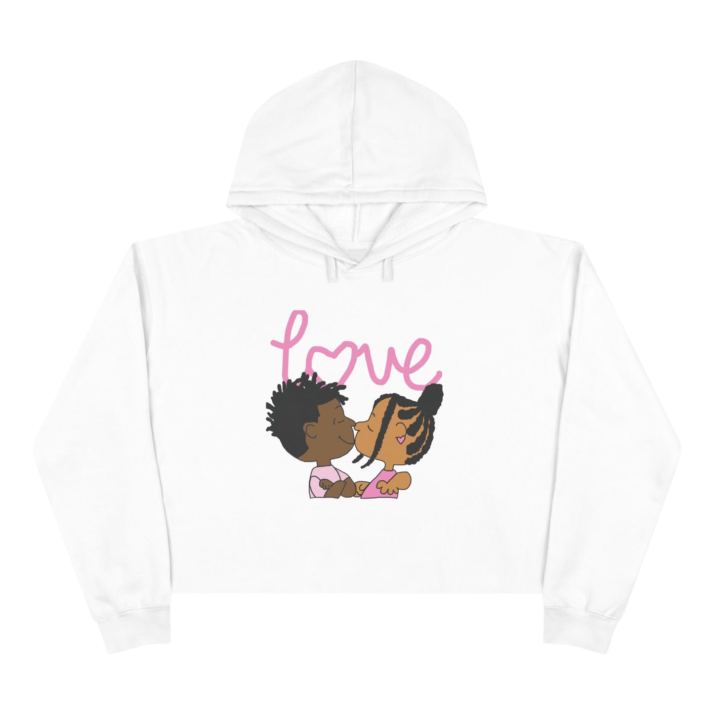 Keisha & The Gang | Black Charlie Brown Characters Valentine's Day Cropped Hoodie