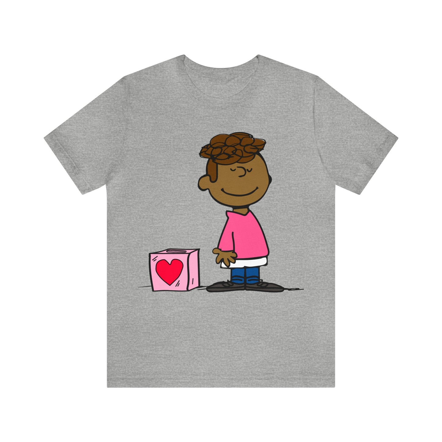 Black Charlie Brown Characters Valentine's Day Tee Shirt