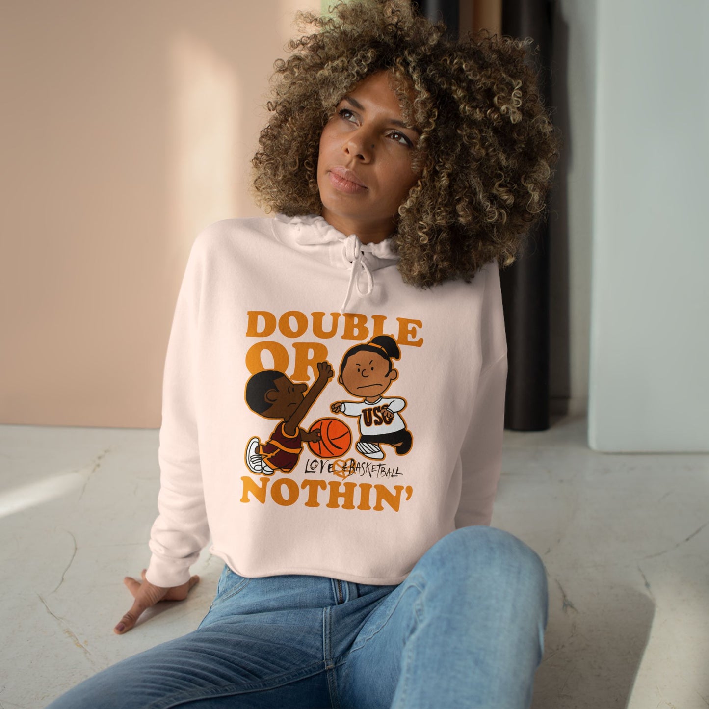 Keisha & The Gang | Black Charlie Brown |Love & Basketball Movie Cropped Hoodie