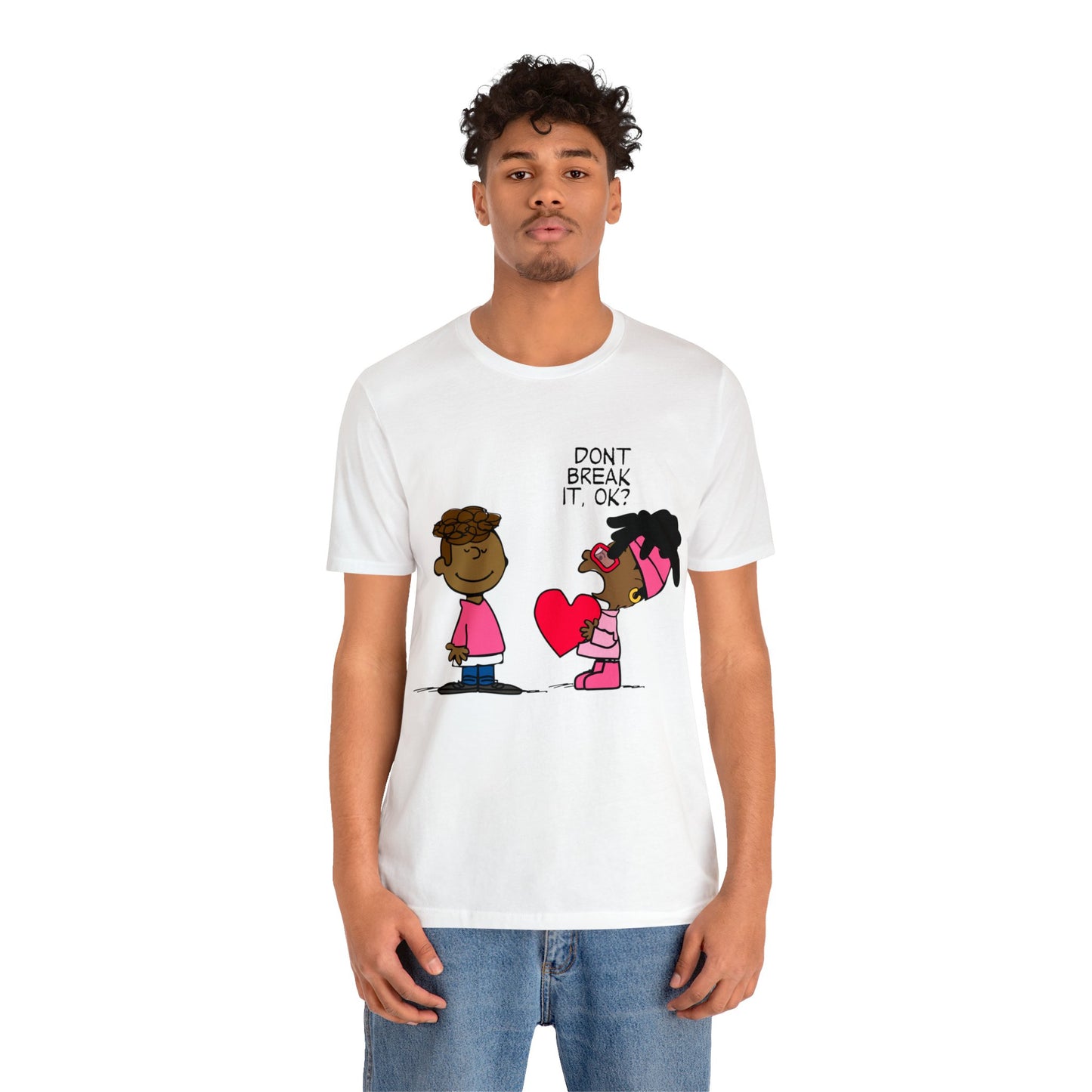 Black Charlie Brown Characters Valentine's Day Tee Shirt