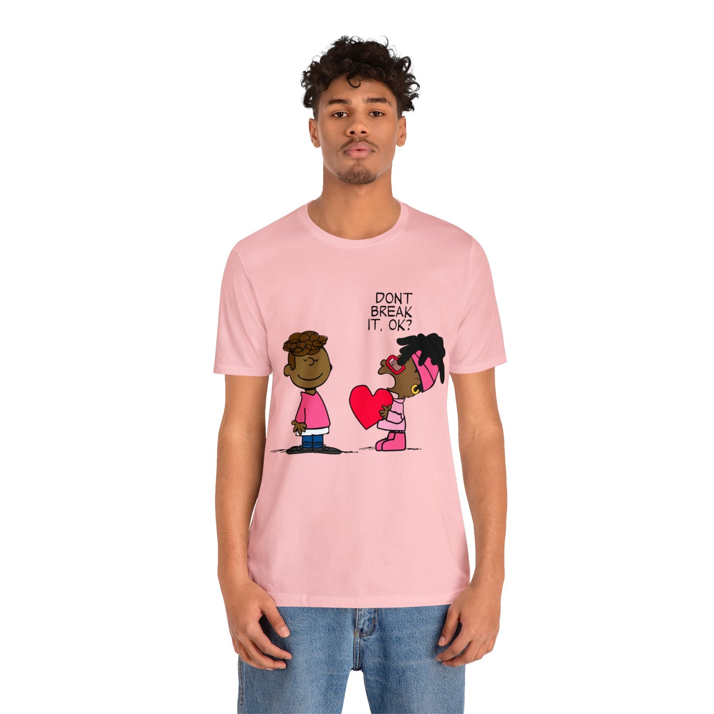 Black Charlie Brown Characters Valentine's Day Tee Shirt