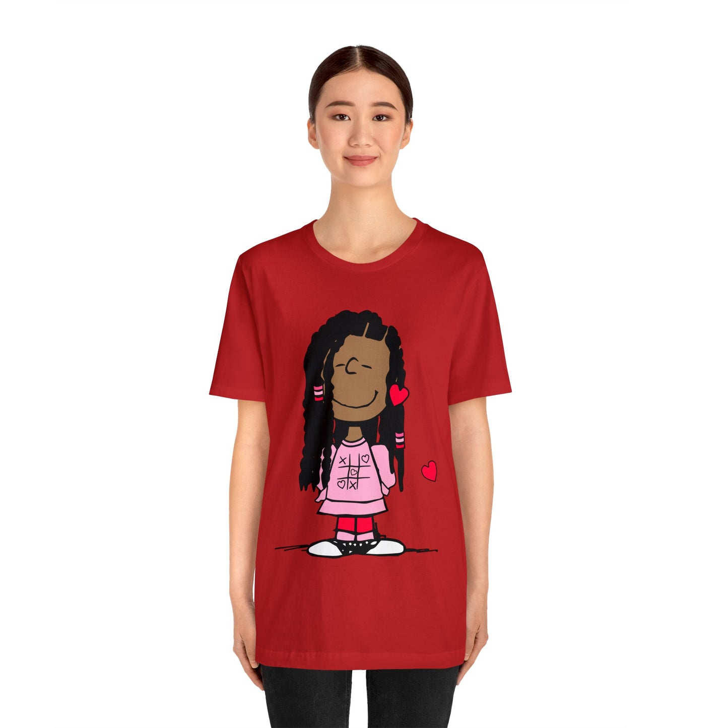 Black Charlie Brown Characters Valentine's Day Tee Shirt