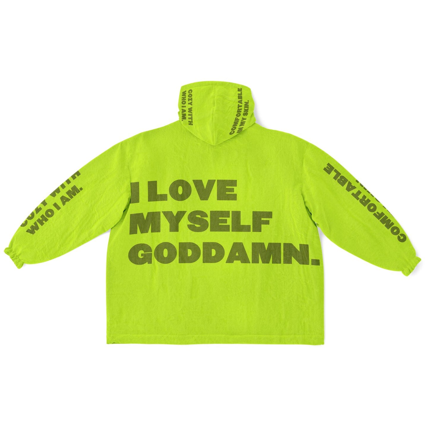 Cozy Lyrics Hoodie Blanket | Snug Hoodie Green