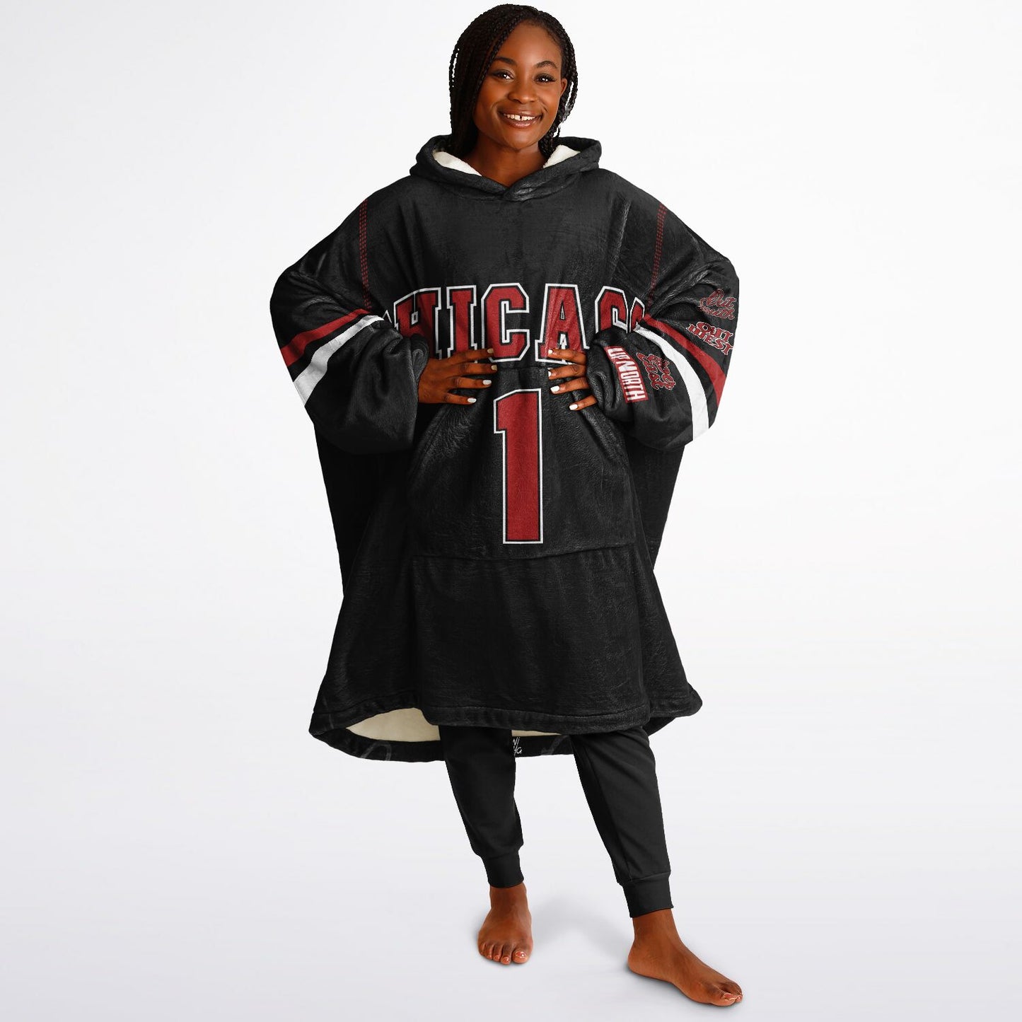 Chicago Hoodie Blanket Black copy