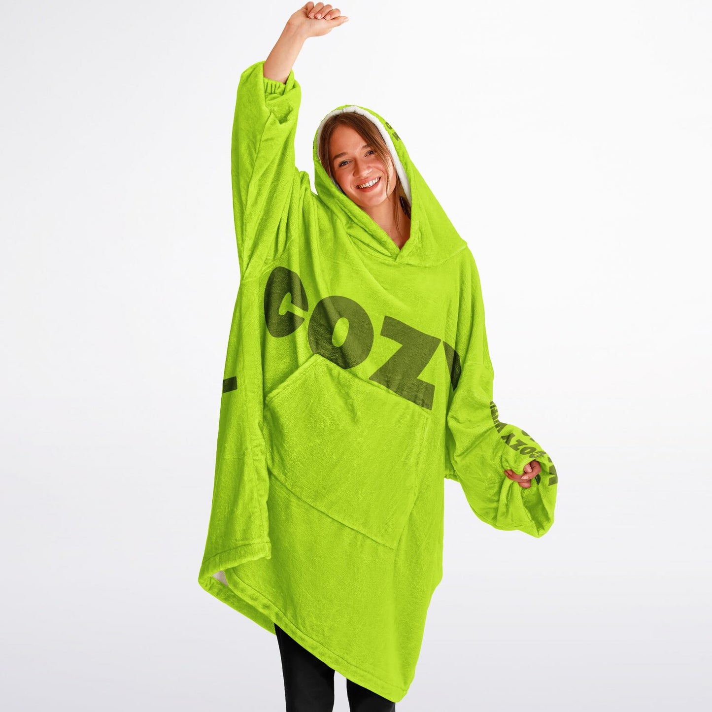 Cozy Lyrics Hoodie Blanket | Snug Hoodie Green