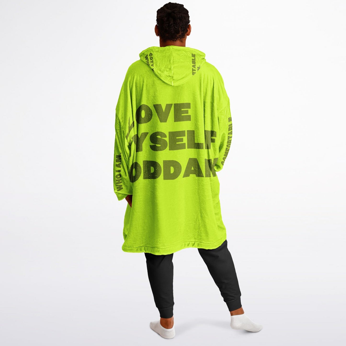 Cozy Lyrics Hoodie Blanket | Snug Hoodie Green