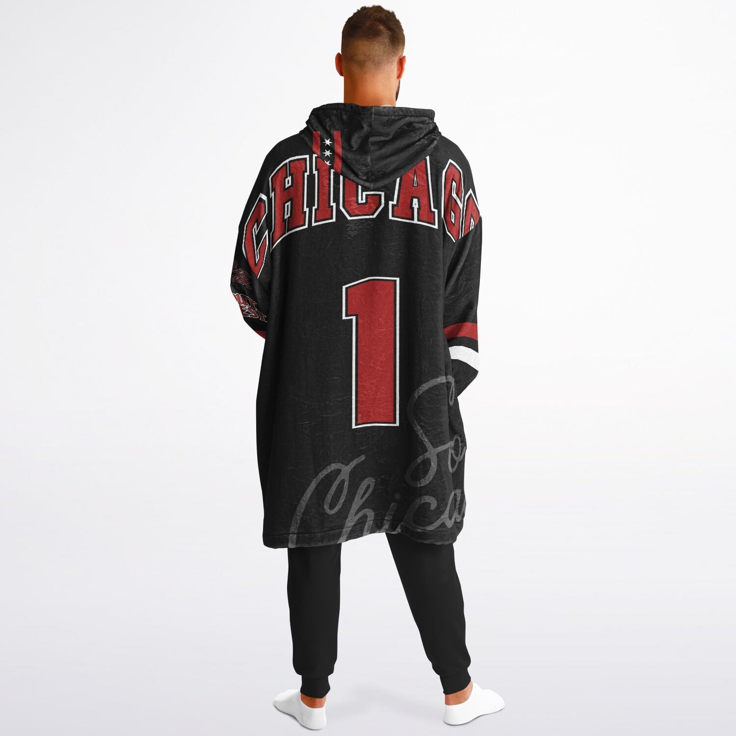 Chicago Hoodie Blanket Black copy