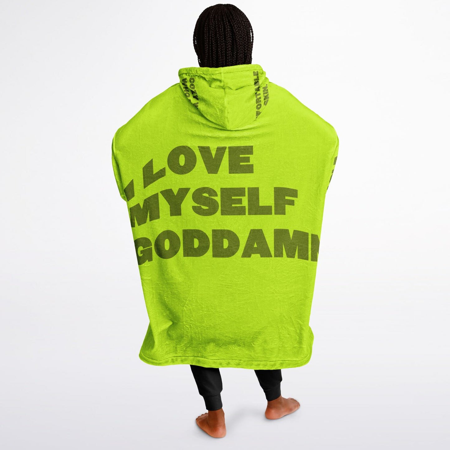 Cozy Lyrics Hoodie Blanket | Snug Hoodie Green