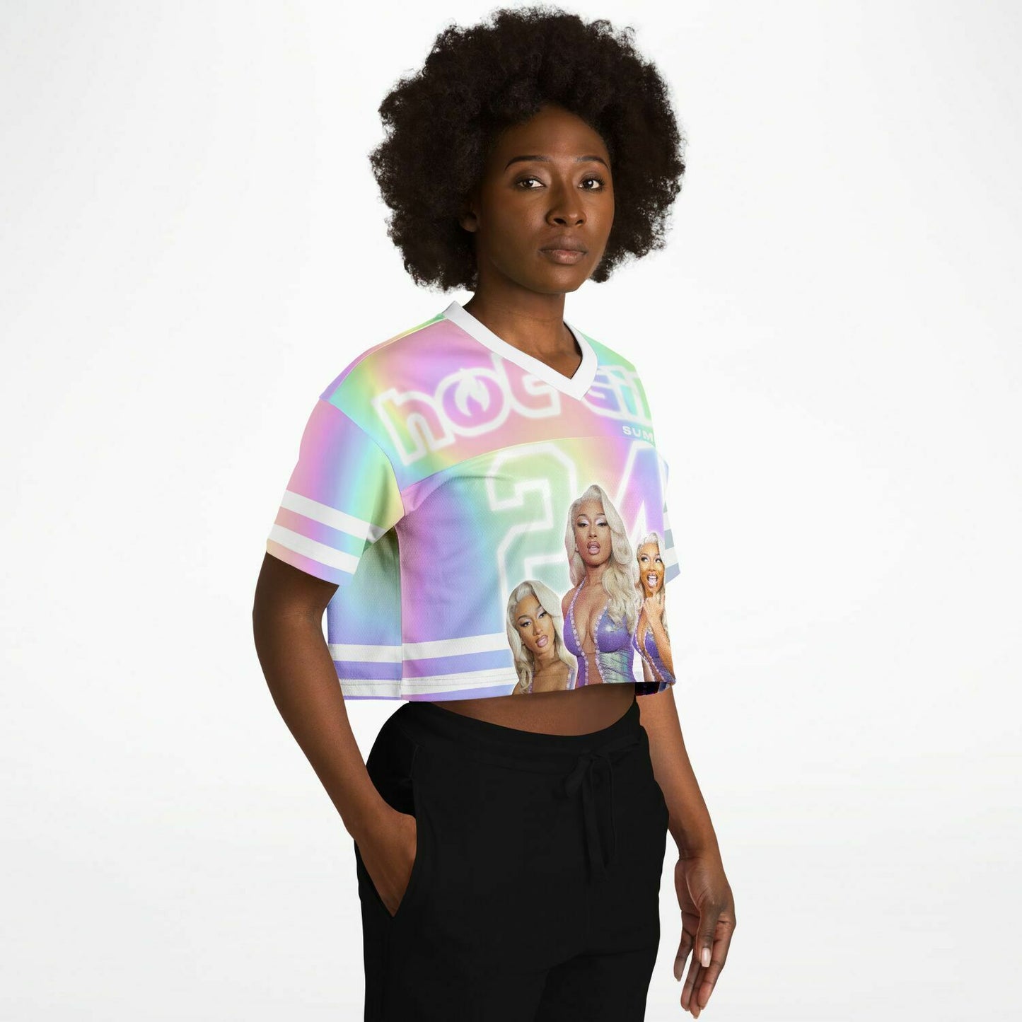 Hot Girl Summer Tour Cropped Football Jersey - AOP