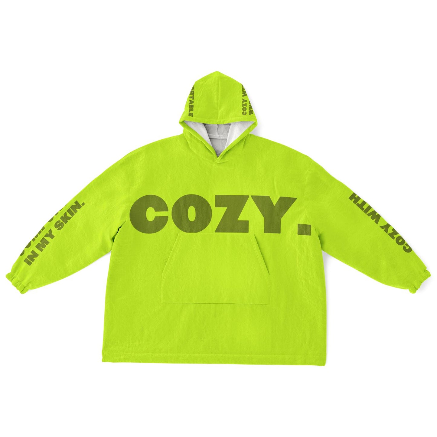 Cozy Lyrics Hoodie Blanket | Snug Hoodie Green