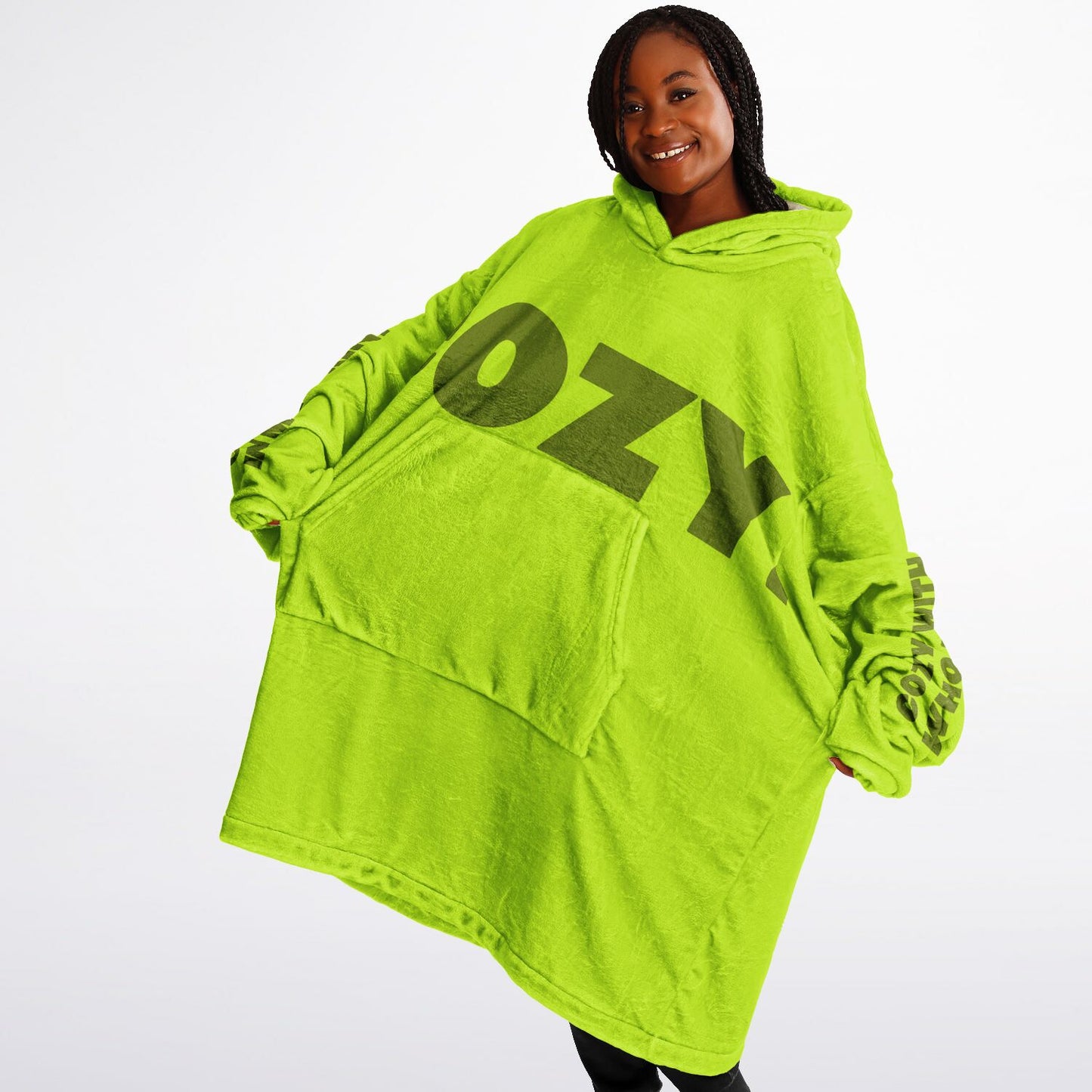 Cozy Lyrics Hoodie Blanket | Snug Hoodie Green