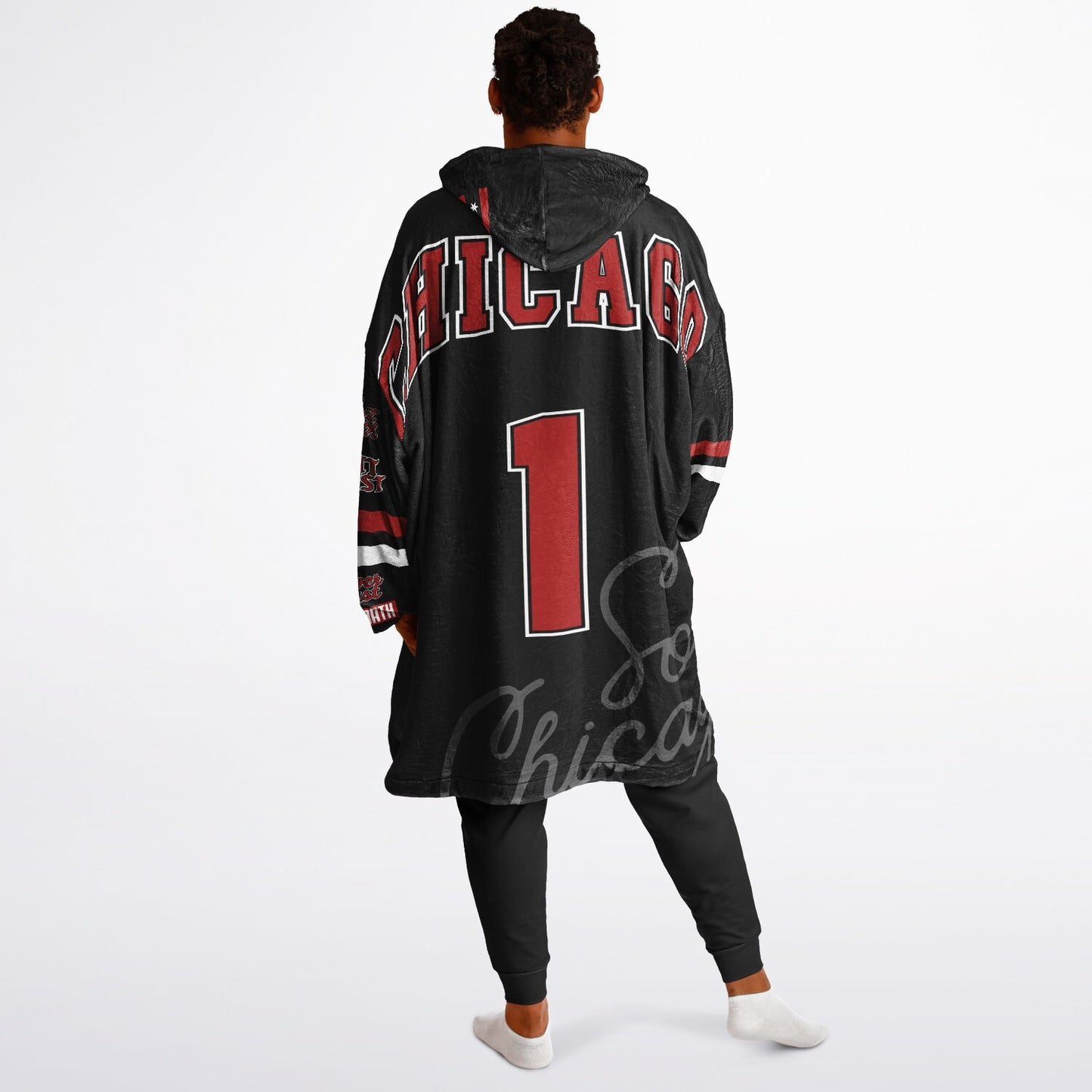 Chicago Hoodie Blanket Black copy