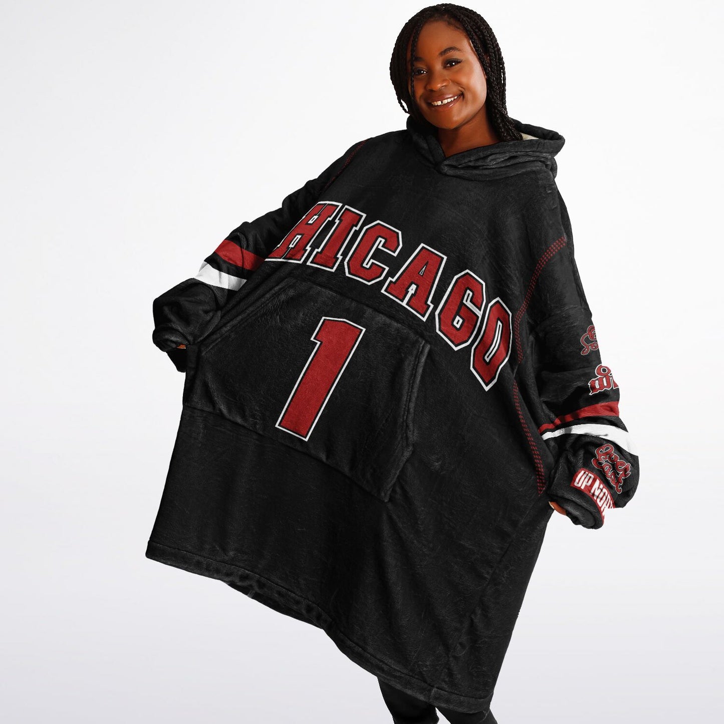 Chicago Hoodie Blanket Black copy