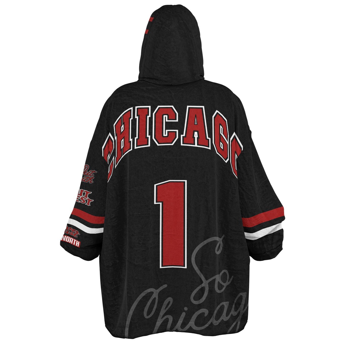 Chicago Hoodie Blanket Black copy