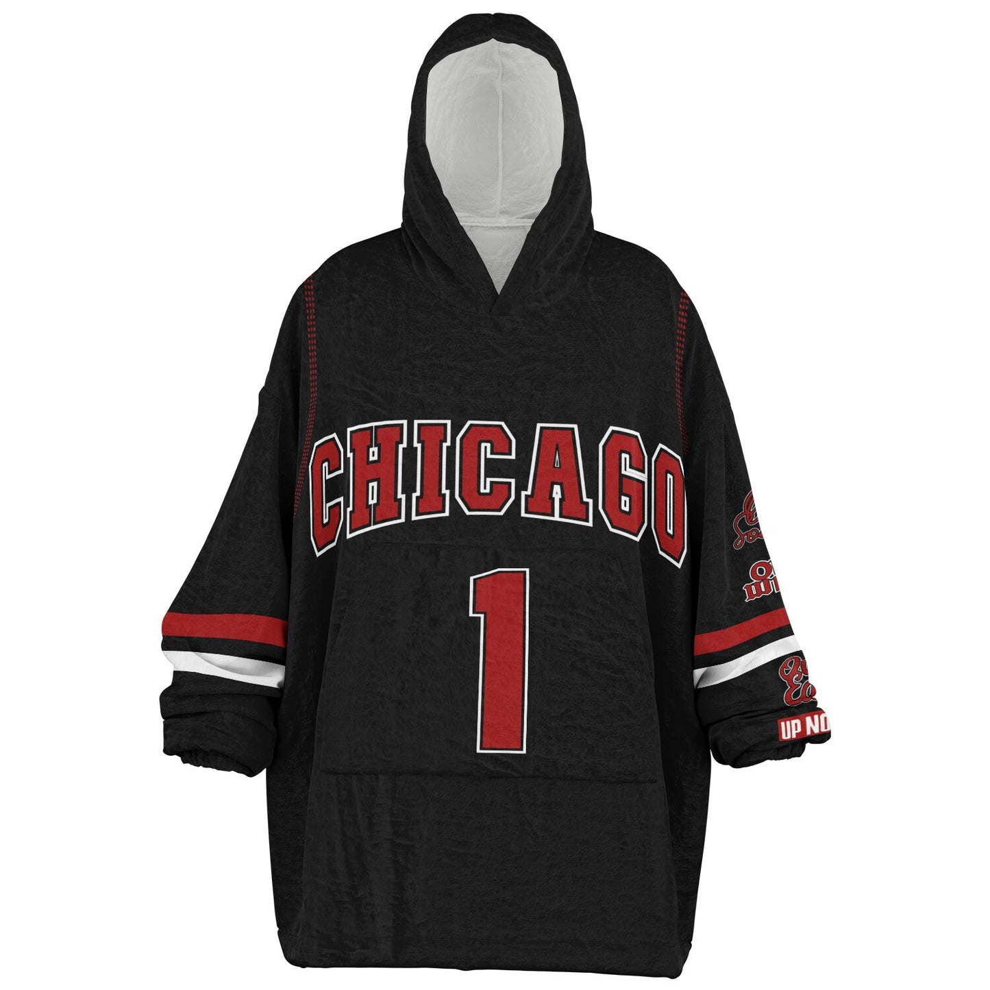 Chicago Hoodie Blanket Black copy