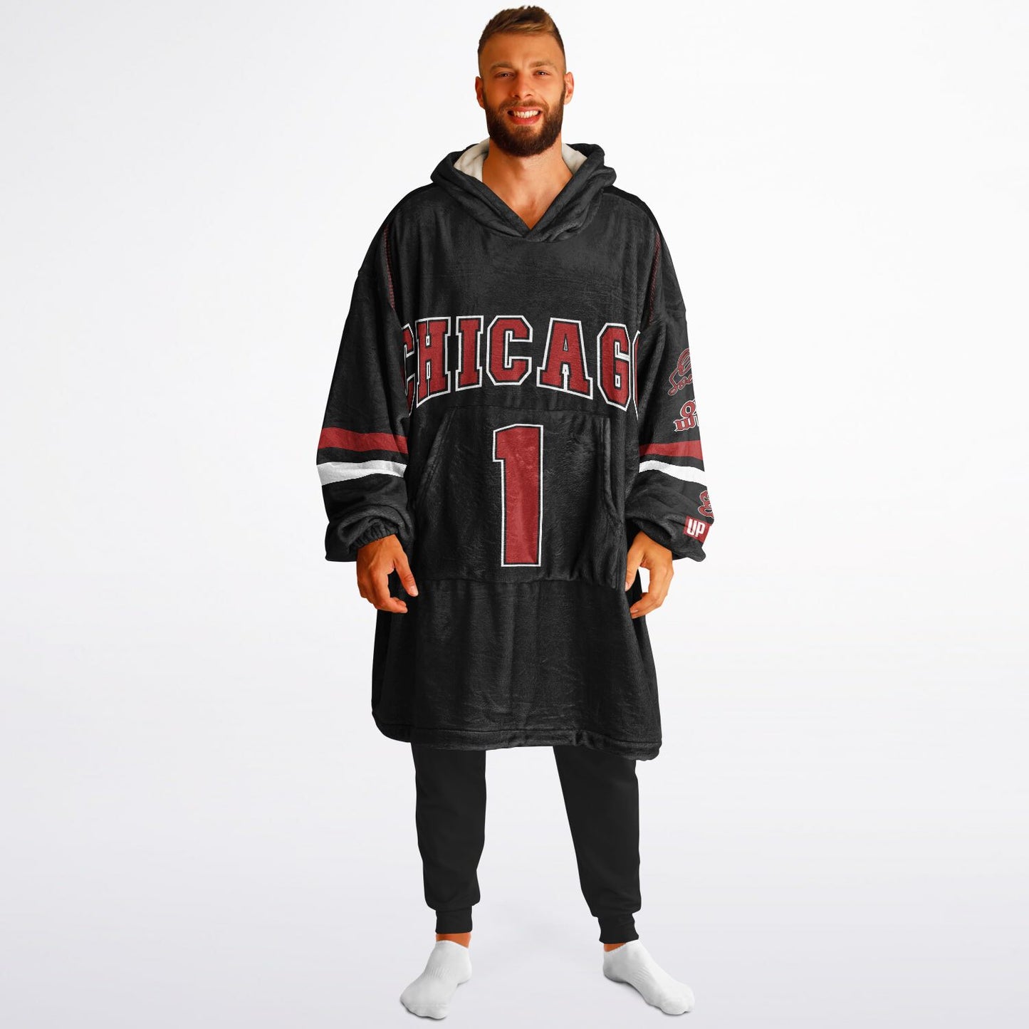 Chicago Hoodie Blanket Black copy