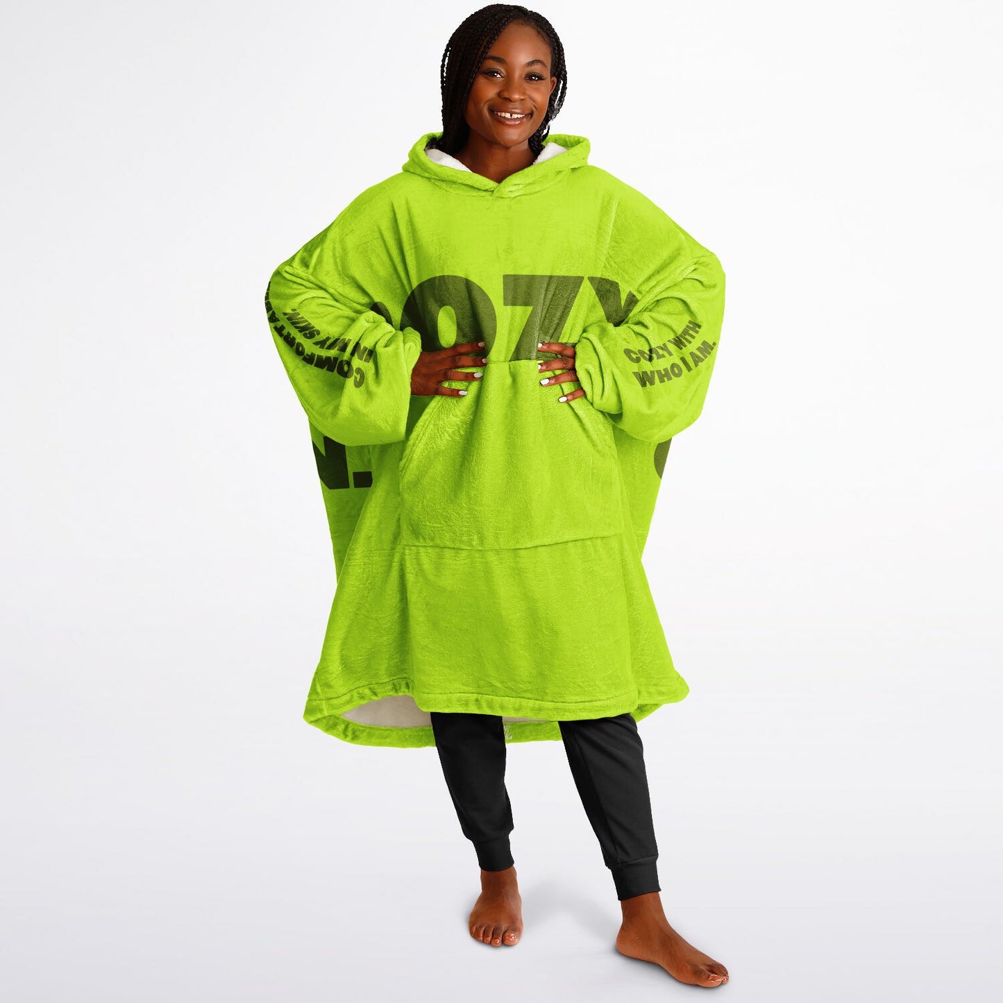 Cozy Lyrics Hoodie Blanket | Snug Hoodie Green
