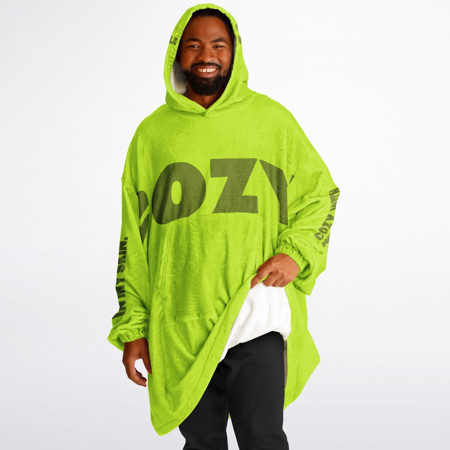 Cozy Lyrics Hoodie Blanket | Snug Hoodie Green