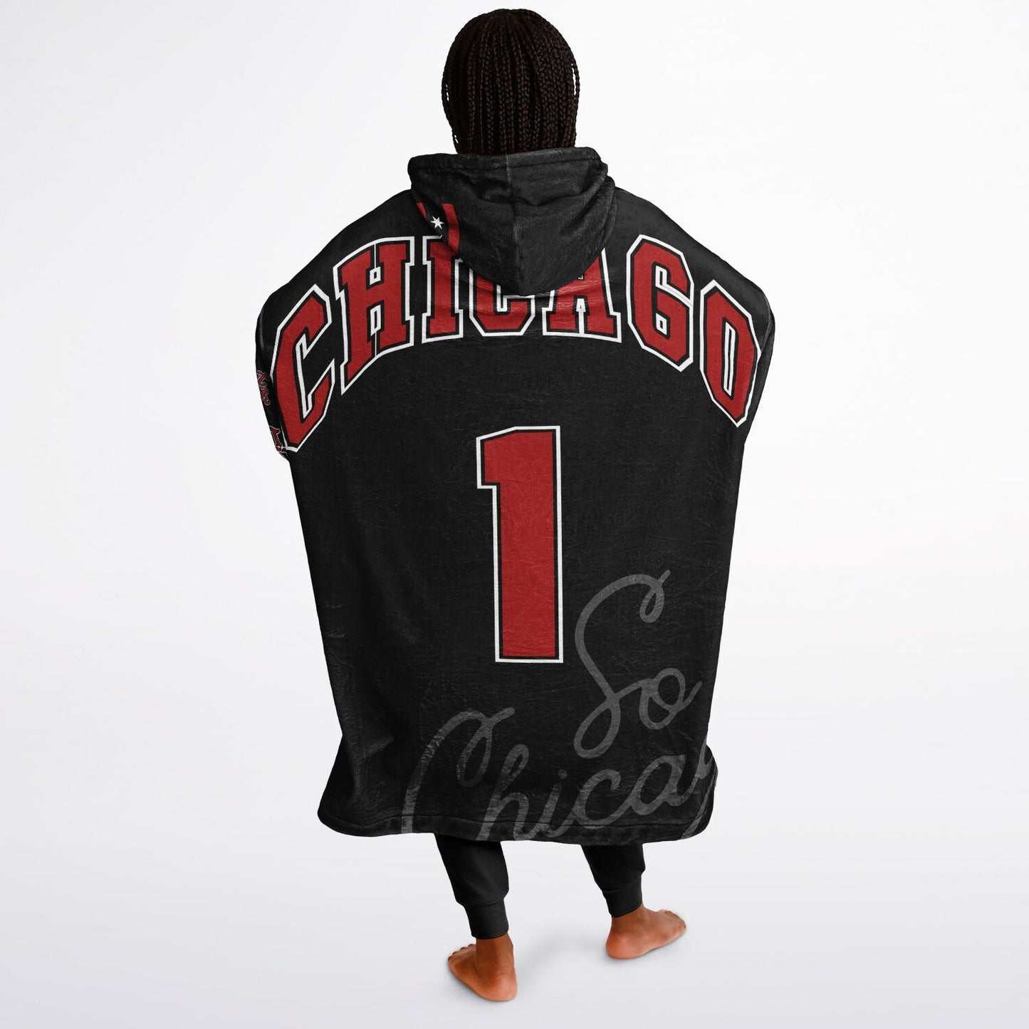 Chicago Hoodie Blanket Black copy