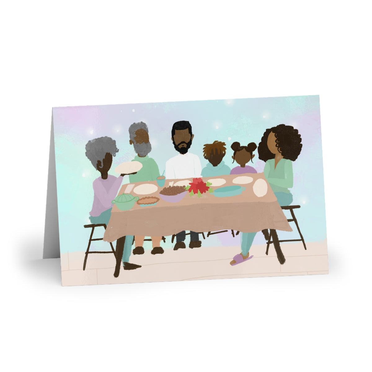 Black Family Christmas Card/ Black Greeting Cards | Holiday Greeting cards Greeting Cards (1 or 10-pcs)