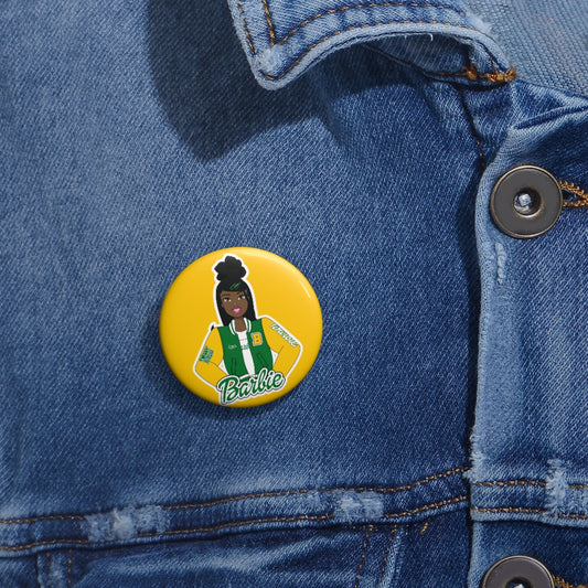 HBCU Barbie Yellow & Green Custom Pin Buttons