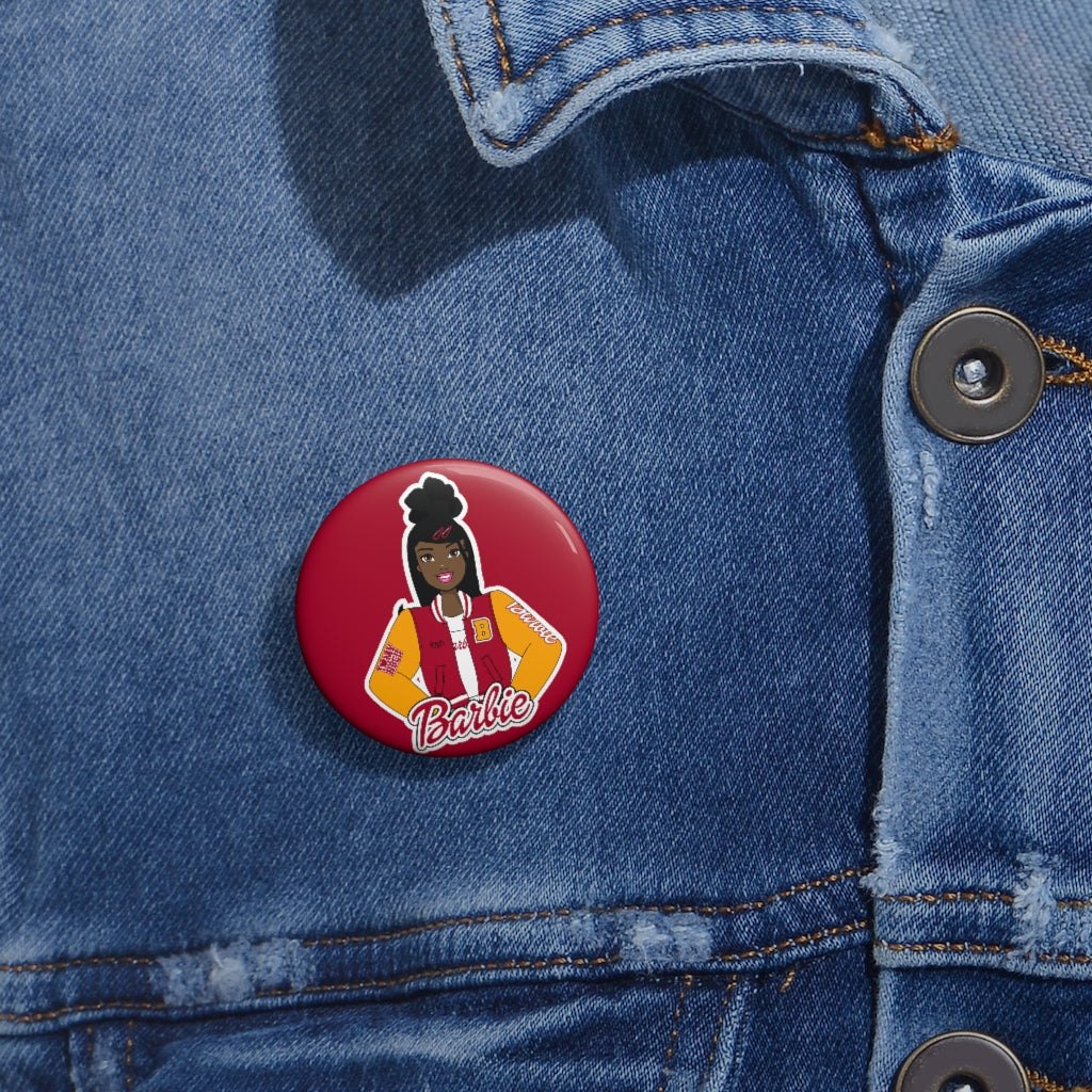HBCU Barbie Crimson & Gold Custom Pin Buttons