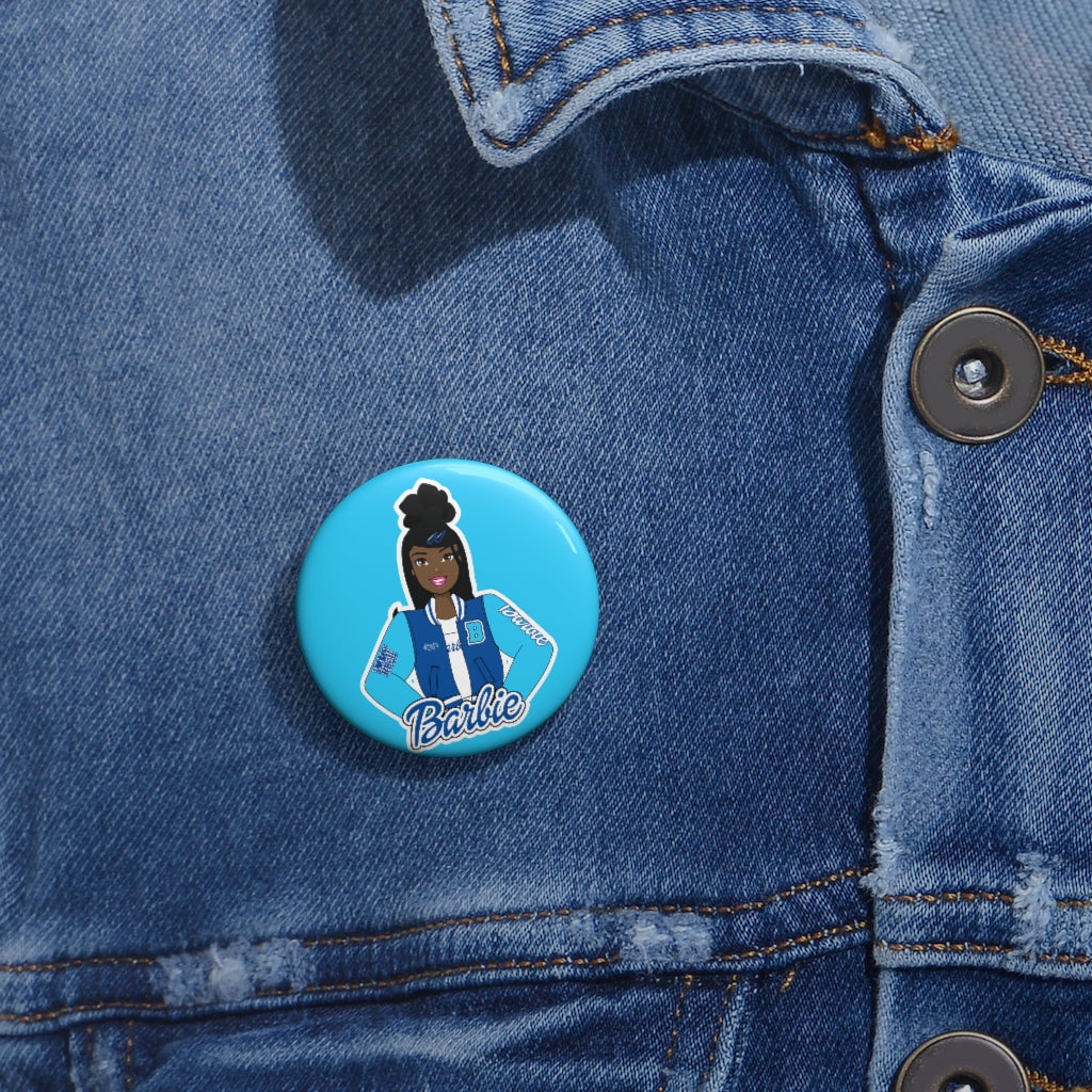 HBCU Barbie Royal & Sky Blue Custom Pin Buttons