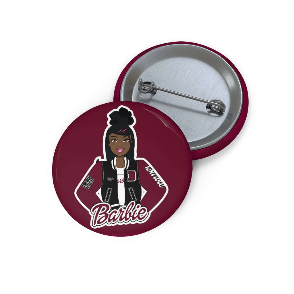 HBCU Barbie Black & Maroon Custom Pin Buttons