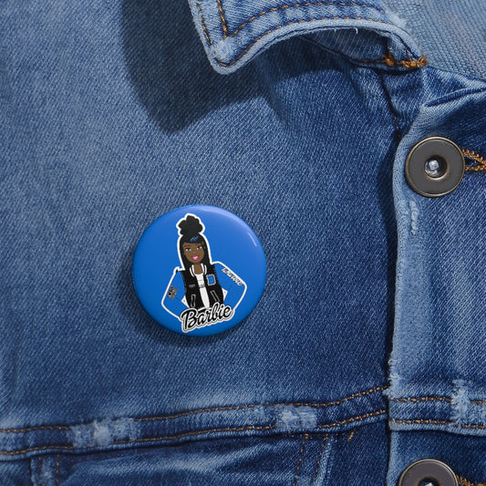 HBCU Barbie Black & Blue Custom Pin Buttons