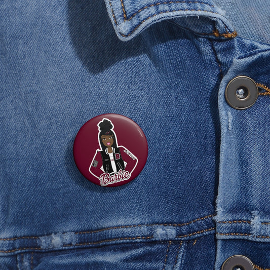 HBCU Barbie Black & Maroon Custom Pin Buttons