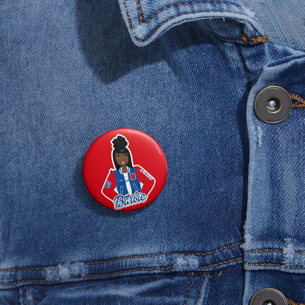 HBCU Barbie Red & Blue Custom Pin Buttons