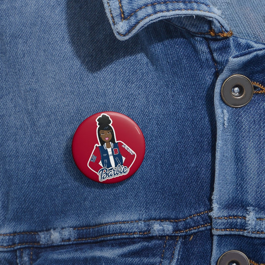 HBCU Barbie Crimson & Navy Custom Pin Buttons