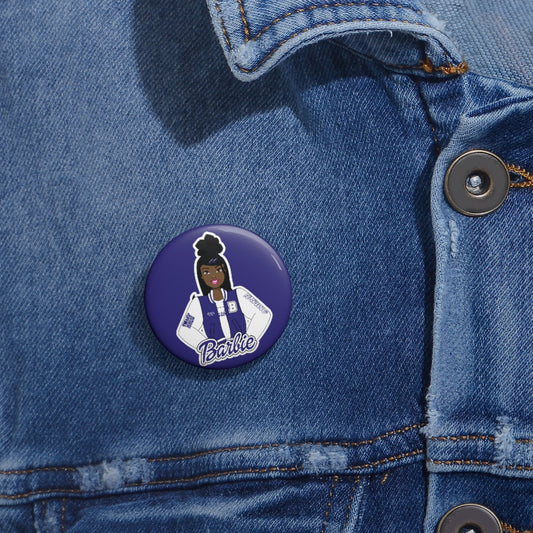 HBCU Barbie White & Purple Custom Pin Buttons