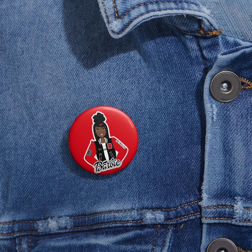 HBCU Barbie Black & Red Custom Pin Buttons