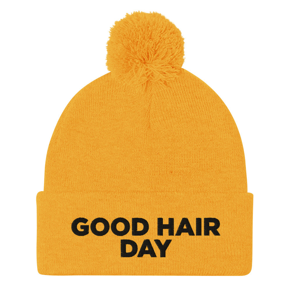 Good Hair Day Pom-Pom Beanie