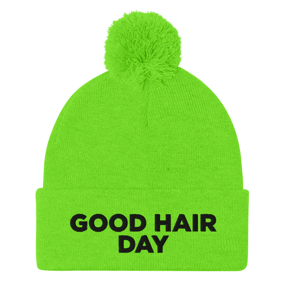 Good Hair Day Pom-Pom Beanie
